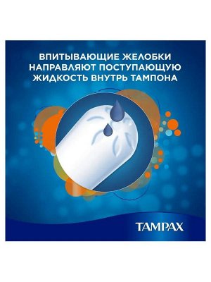 Тампакс Компакт Женские гигиенические тампоны с аппликатором TAMPAX Compak Super Plus Duo 16шт.