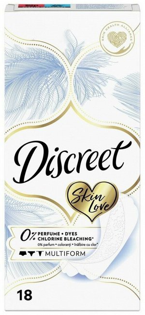 Дискрит, Женские гигиенические прокладки на каждый день, DISCREET Skin Love Multiform Single, 18шт.