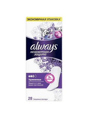 Олвейс, Ежедневные гигиенические прокладки ароматизированные, Незаметная защита Удлиненные, ALWAYS  Duo, 28шт.