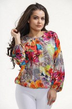 Блуза 346*Клетка, огурцы