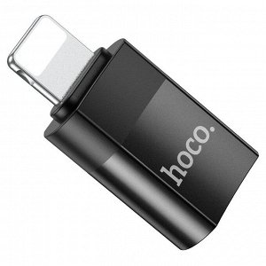 Переходник HOCO UA17, Lightning iOS штекер на Type-C Black , OTG