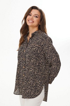 Блуза Рост: 170 Состав: полиэстр 100%. Комплектация блуза. Блуза из легкой ткани (не просвечивается). Длинный рубашечный рукав со складкой, на манжете и застежкой на одну пуговицу. По спинке кокетка с