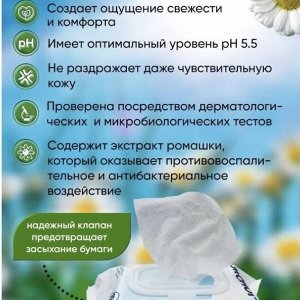 Влажная туалетная бумага Эконом-Smart с клапаном 150шт