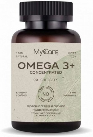 Омега 3 MyCare Omega 3+ Concentrated 75% 1000мг (500/200) - 90 капс.