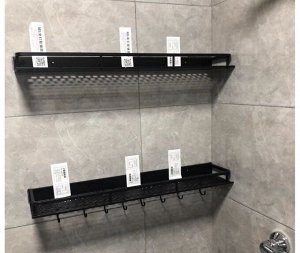Полка в ванную черная, металлическая, 60 см