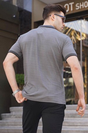 Madmext / Мужская футболка с воротником-поло Smoked Basic Regular Fit 61
