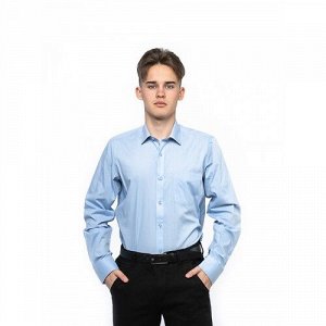 Рубашка подростковая длинный рукав прямой крой цвет Нежно-голубой Imperator