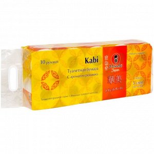 Бумага туалетная "Maneki" Kabi 3 слоя, 280 л., 39.2 м, гладкая, белая с ароматом Ромашки, 10 р/упак
