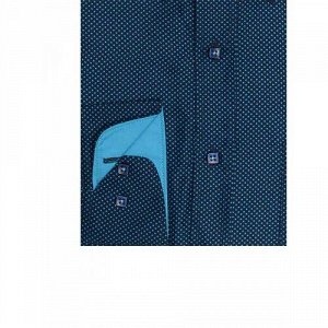 Сорочка подростковая длинный рукав прямой крой цвет Сине-бирюзовый Imperator