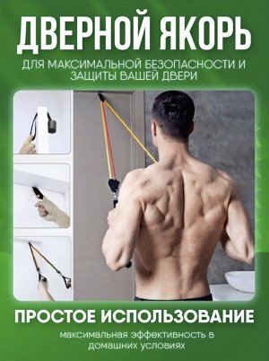 Набор трубчатых эспандеров / Resistance Bands / Нагрузка до 45 кг