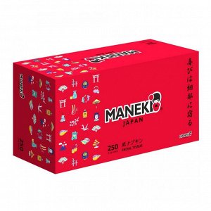 Салфетки бумажные "Maneki" RED, 2 слоя, белые, 250 шт./коробка