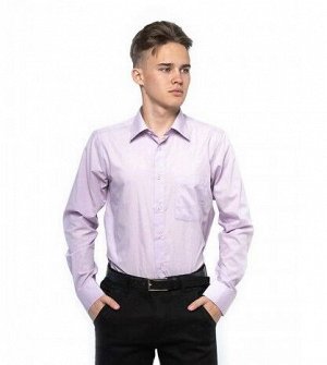 Сорочка подростковая длинный рукав прямой крой цвет Светло-фиолетовый