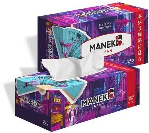 Салфетки бумажные "Maneki" DREAM с ароматом магнолии, 2 слоя, белые, 250 шт./коробка