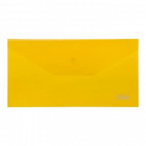 Папка-конверт на кнопке С6 180мкм, желтая