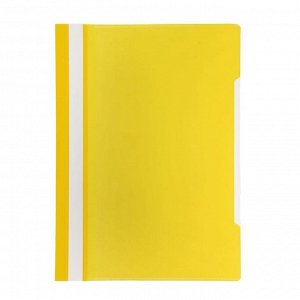 Папка-скоросшиватель А4, с прозрачным карманом на лицевой стороне, желтая