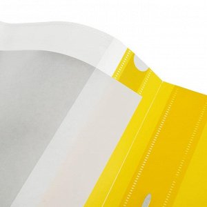 Папка-скоросшиватель А4, с прозрачным карманом на лицевой стороне, желтая