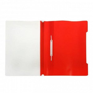 Папка-скоросшиватель А4, с прозрачным карманом на лицевой стороне, красная