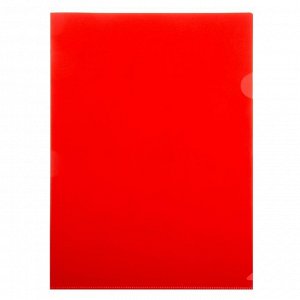 Папка-уголок A4, 180 мкм непрозрачная, глянцевая, плотная, красная