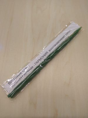 Свеча скрутка ГАРМОНИЯ  зелёная + зелёная