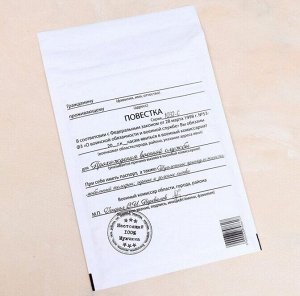 Конверт крафт 18 х26 см с приколом Повестка с воздушно-пузырьковой пленкой