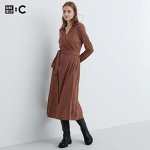 UNIQLO - платье с запахом в горошек - 36 BROWN