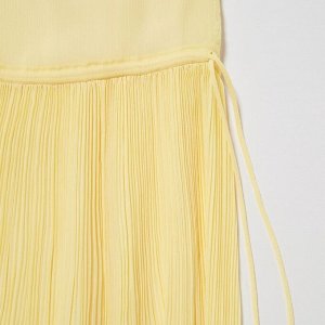 UNIQLO - шифоновое платье плиссе (длина 108-118см) - 41 YELLOW