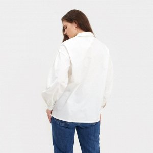 Рубашка женская с объёмными рукавами MINAKU: Casual Collection цвет белый