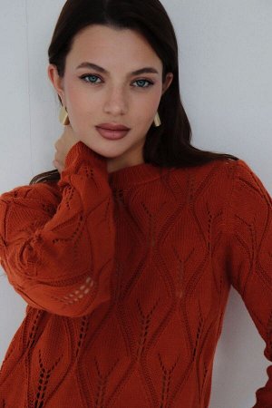 Martichelli Джемпер ажурный терракотовый