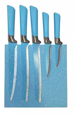 Набор ножей на магнитной подставке, Ножи кухонные с подставкой, Магнитный держатель для ножей, Набор ножей из нержавеющей стали