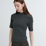 UNIQLO - футболка с высоким воротником - 08 DARK GRAY