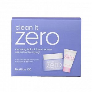 Banila Co Набор для двухэтапного очищения проблемной и чувствительной кожи Set Clean It Zero Cleansing Balm&Purifying Foam, Balm 100мл, Foam 30мл.