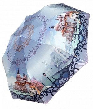 Зонт женский полуавтомат Город цвет Лазурный (DINIYA)