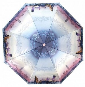 Зонт женский полуавтомат Город цвет Небесно-голубой (DINIYA)