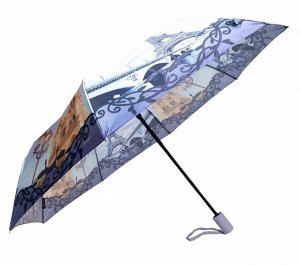 Зонт женский полуавтомат Город цвет Светло-голубой (DINIYA)