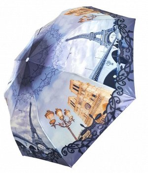 Зонт женский полуавтомат Город цвет Светло-голубой (DINIYA)