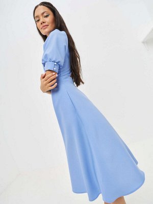 Платье с открытой спиной на подкладке, голубое (модель 23SS1119/2LML)