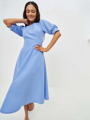 Платье с открытой спиной на подкладке, голубое (модель 23SS1119/2LML)
