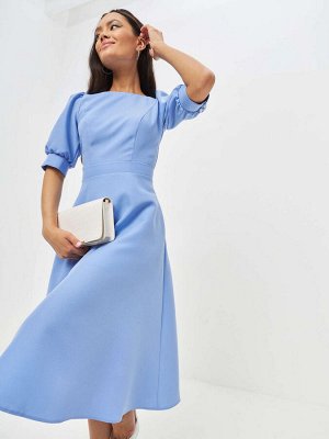 Платье с открытой спиной на подкладке, голубое (модель 23SS1119/2LML)