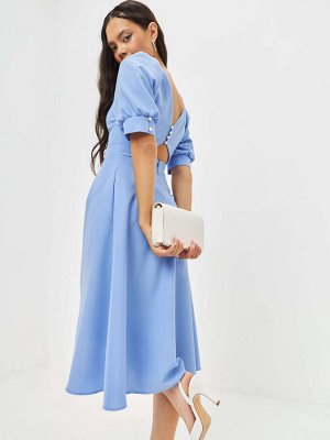 Платье с открытой спиной на подкладке, голубое (модель 23SS1119/2LML)