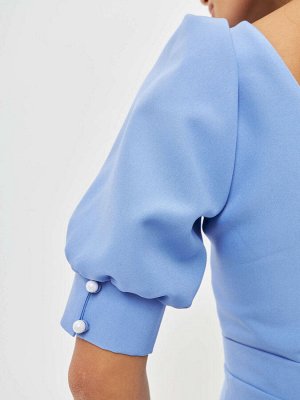 Платье с открытой спиной на подкладке, голубое (модель 23SS1119/2LML)