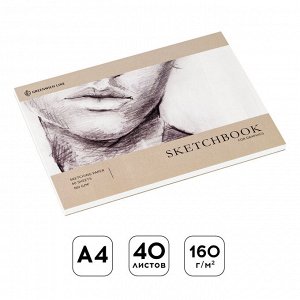 Скетчбук для графики и эскизов 40л., А4 Greenwich Line ""Graphics. Outlines"", на склейке, 160г/м2