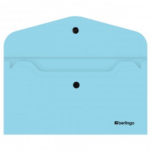 Папка-конверт на кнопке Berlingo ""Instinct"" С6, 200мкм, аквамарин