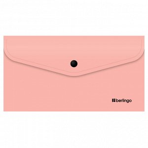Папка-конверт на кнопке Berlingo ""Instinct"" С6, 200мкм, фламинго