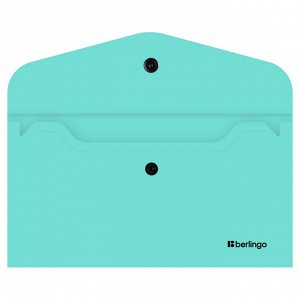 Папка-конверт на кнопке Berlingo ""Instinct"" С6, 200мкм, мятный