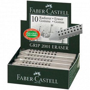 Ластик Faber-Castell ""Grip 2001"", трехгранный, серый, 90*15*15мм