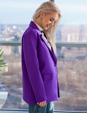 Пиджак классический женский , Пиджак фиолетовый на пуговице, Женский классический пиджак