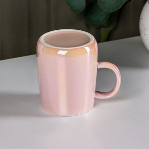 Кружка керамическая с ложкой «Древо», 380 мл, цвет розовый