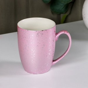 Кружка керамическая Доляна «Блеск», 350 мл, цвет розовый