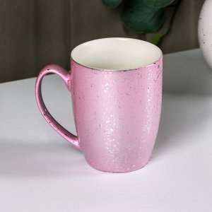 Кружка керамическая Доляна «Блеск», 350 мл, цвет розовый
