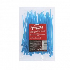 TUNDRA Хомут нейлоновый ТУНДРА krep, для стяжки, 2.5х100 мм, цвет синий, в упаковке 100 шт.